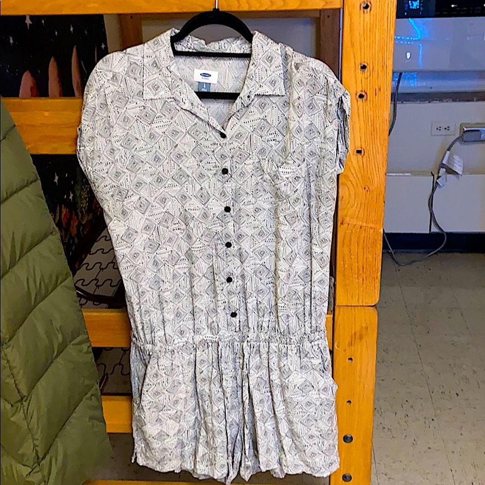 large black and white romper